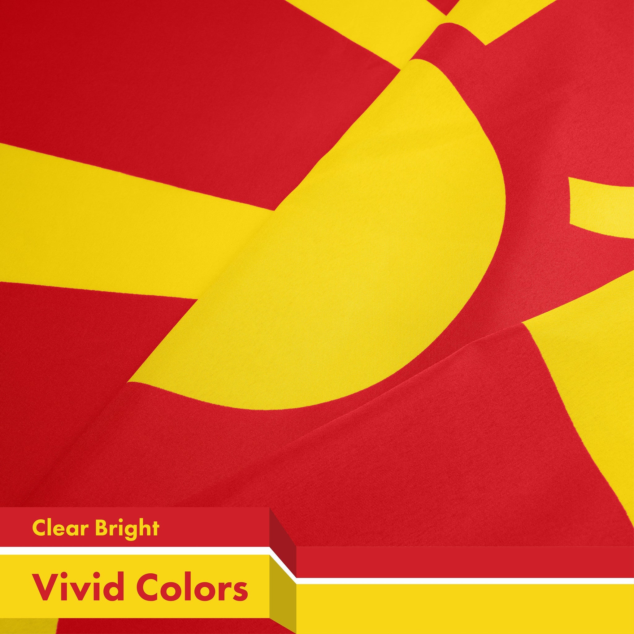 G128 Macedonia Macedonian Flag | 3x5 Ft | LiteWeave Pro Series Printed 150D Polyester | Country Flag, Indoor/Outdoor, Vibrant Colors, Brass Grommets, Thicker and More Durable Than 100D 75D Polyester