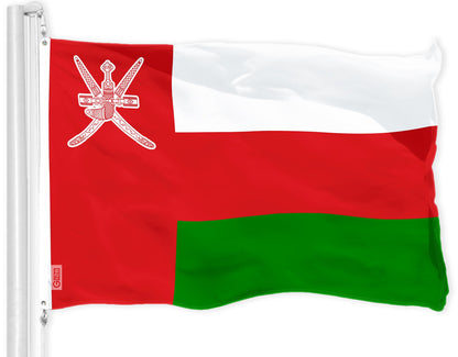 G128 Oman Omani Flag | 3x5 Ft | LiteWeave Pro Series Printed 150D Polyester | Country Flag, Indoor/Outdoor, Vibrant Colors, Brass Grommets, Thicker and More Durable Than 100D 75D Polyester