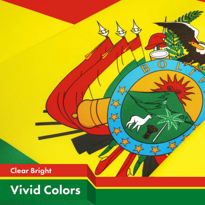 Bolivia Flag | 3x5 Ft | LiteWeave Pro Series Printed 300D Polyester | Country Flag, Indoor/Outdoor, Vibrant Colors, Brass Grommets, Thicker and More Durable Than 100D 75D Polyester