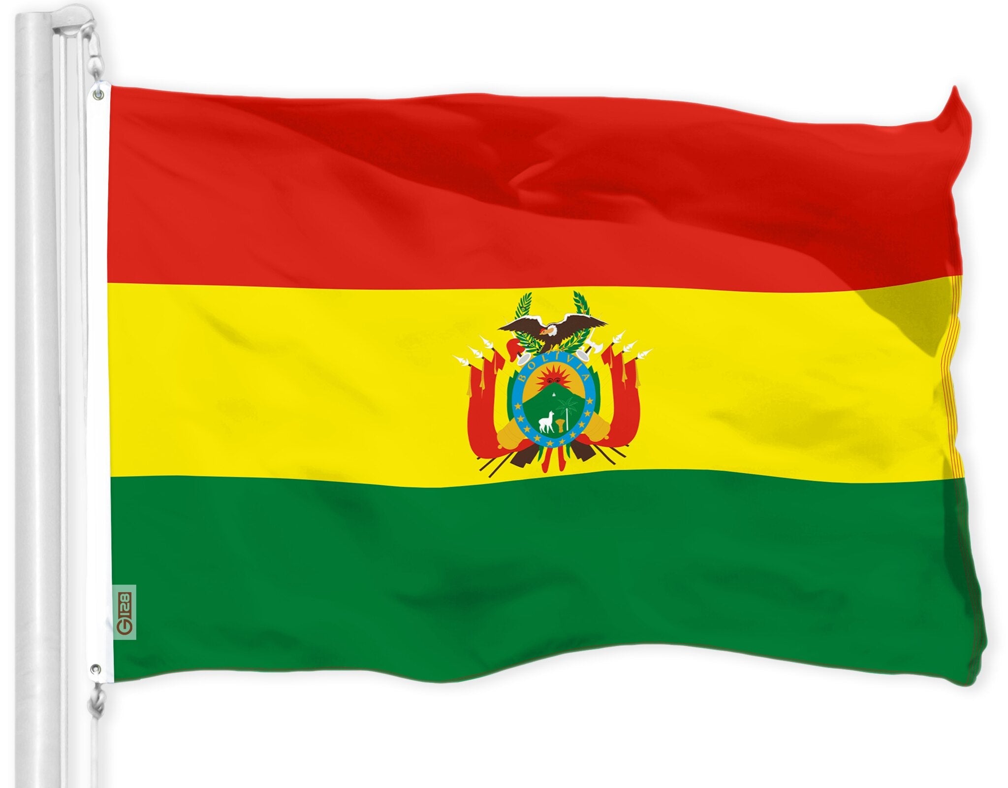Bolivia Flag | 3x5 Ft | LiteWeave Pro Series Printed 300D Polyester | Country Flag, Indoor/Outdoor, Vibrant Colors, Brass Grommets, Thicker and More Durable Than 100D 75D Polyester