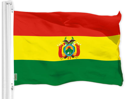Bolivia Flag | 3x5 Ft | LiteWeave Pro Series Printed 300D Polyester | Country Flag, Indoor/Outdoor, Vibrant Colors, Brass Grommets, Thicker and More Durable Than 100D 75D Polyester