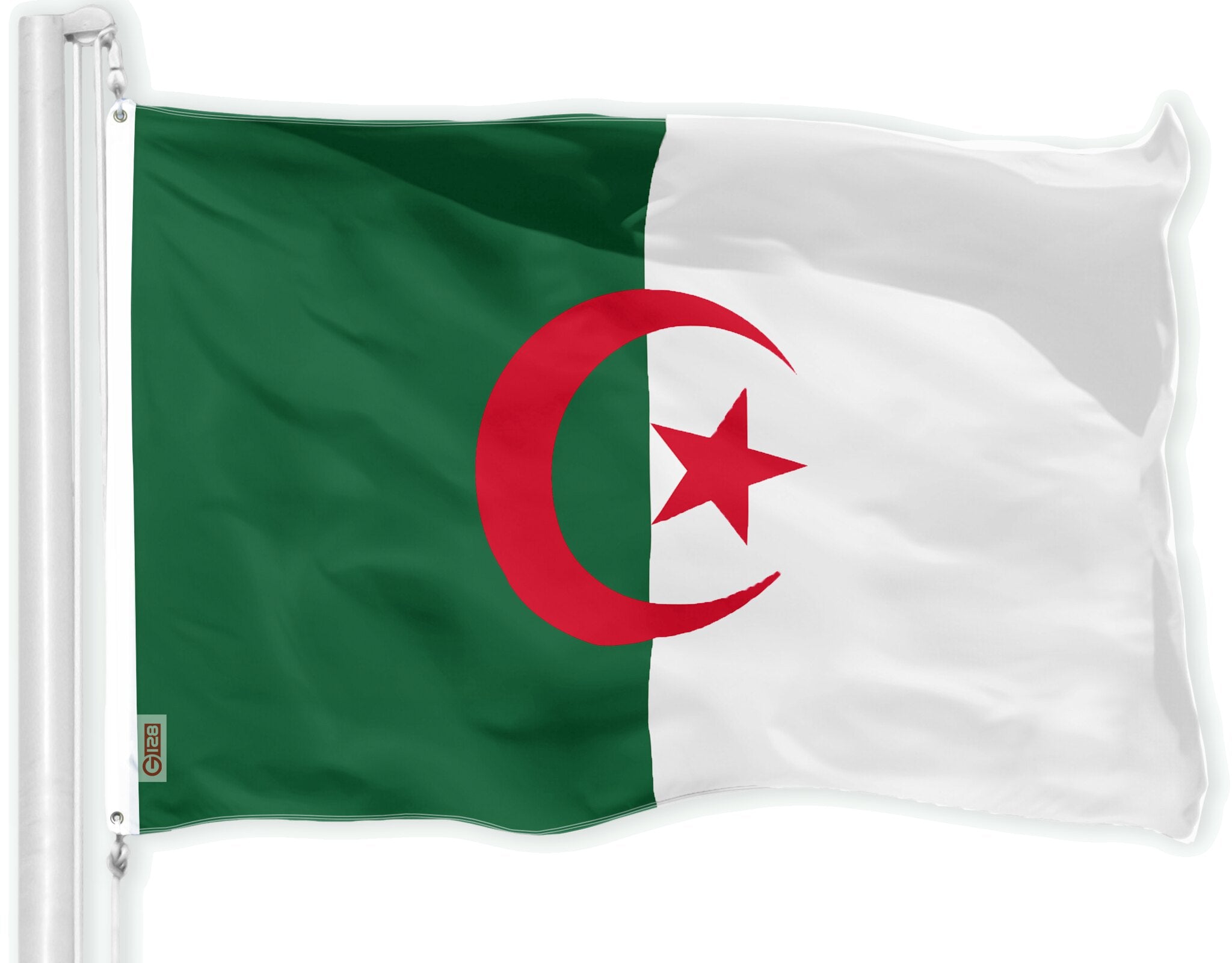 G128 Algeria Algerian Flag | 3x5 Ft | LiteWeave Pro Series Printed 150D Polyester | Country Flag, Indoor/Outdoor, Vibrant Colors, Brass Grommets, Thicker and More Durable Than 100D 75D Polyester