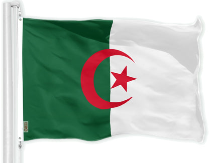 G128 Algeria Algerian Flag | 3x5 Ft | LiteWeave Pro Series Printed 150D Polyester | Country Flag, Indoor/Outdoor, Vibrant Colors, Brass Grommets, Thicker and More Durable Than 100D 75D Polyester