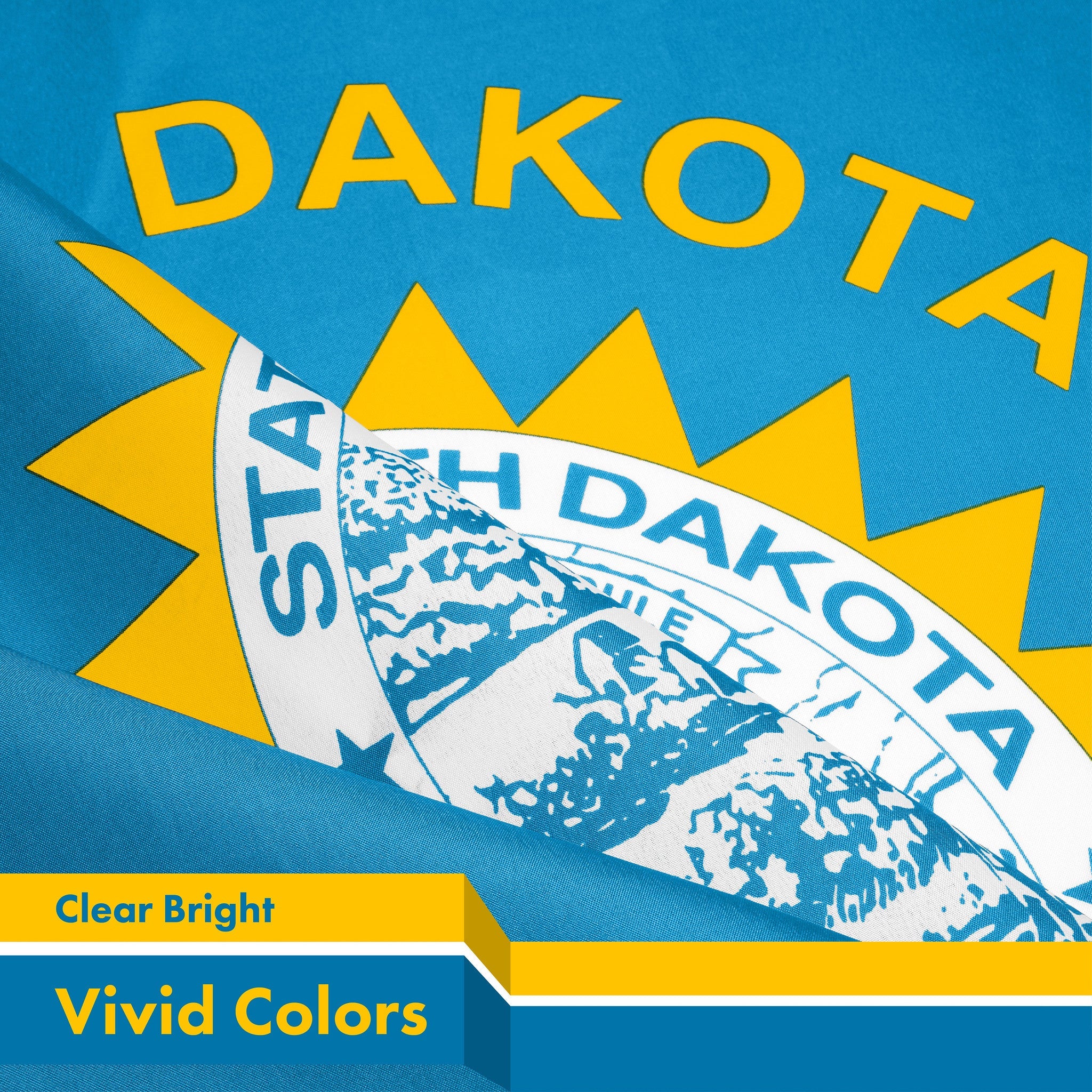G128 South Dakota SD State Flag | 3x5 Ft | LiteWeave Pro Series Printed 150D Polyester | Indoor/Outdoor, Vibrant Colors, Brass Grommets, Thicker and More Durable Than 100D 75D Polyester