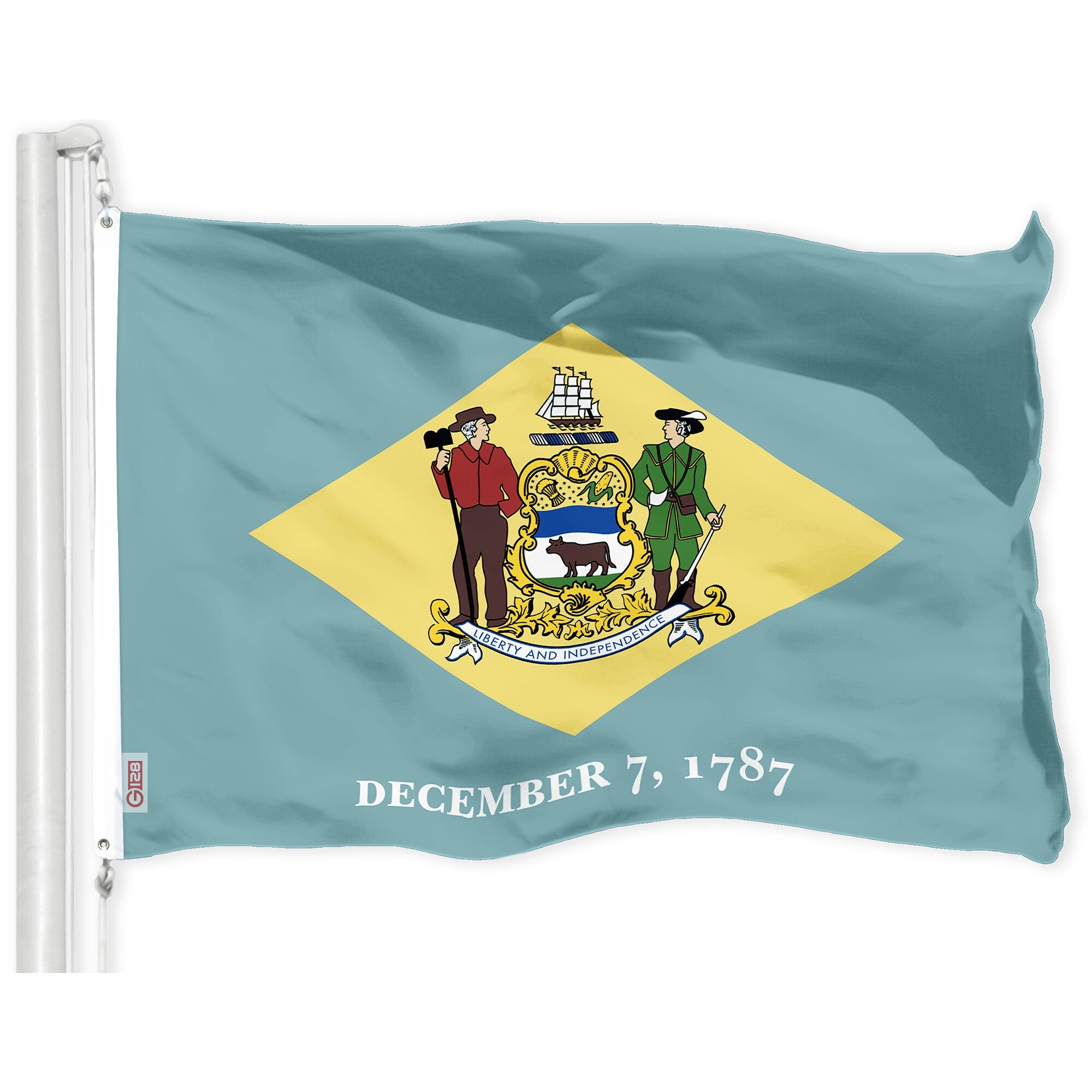 G128 Delaware DE State Flag | 3x5 Ft | LiteWeave Pro Series Printed 300D Polyester | Indoor/Outdoor, Vibrant Colors, Brass Grommets