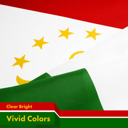 G128 Tajikistan Tajikistani Flag | 3x5 Ft | LiteWeave Pro Series Printed 150D Polyester | Country Flag, Indoor/Outdoor, Vibrant Colors, Brass Grommets, Thicker and More Durable Than 100D 75D Polyester