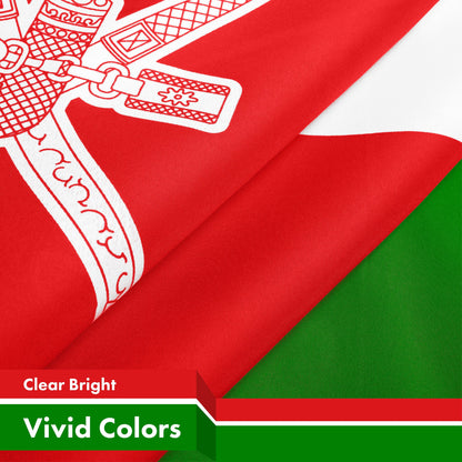 G128 Oman Omani Flag | 3x5 Ft | LiteWeave Pro Series Printed 150D Polyester | Country Flag, Indoor/Outdoor, Vibrant Colors, Brass Grommets, Thicker and More Durable Than 100D 75D Polyester