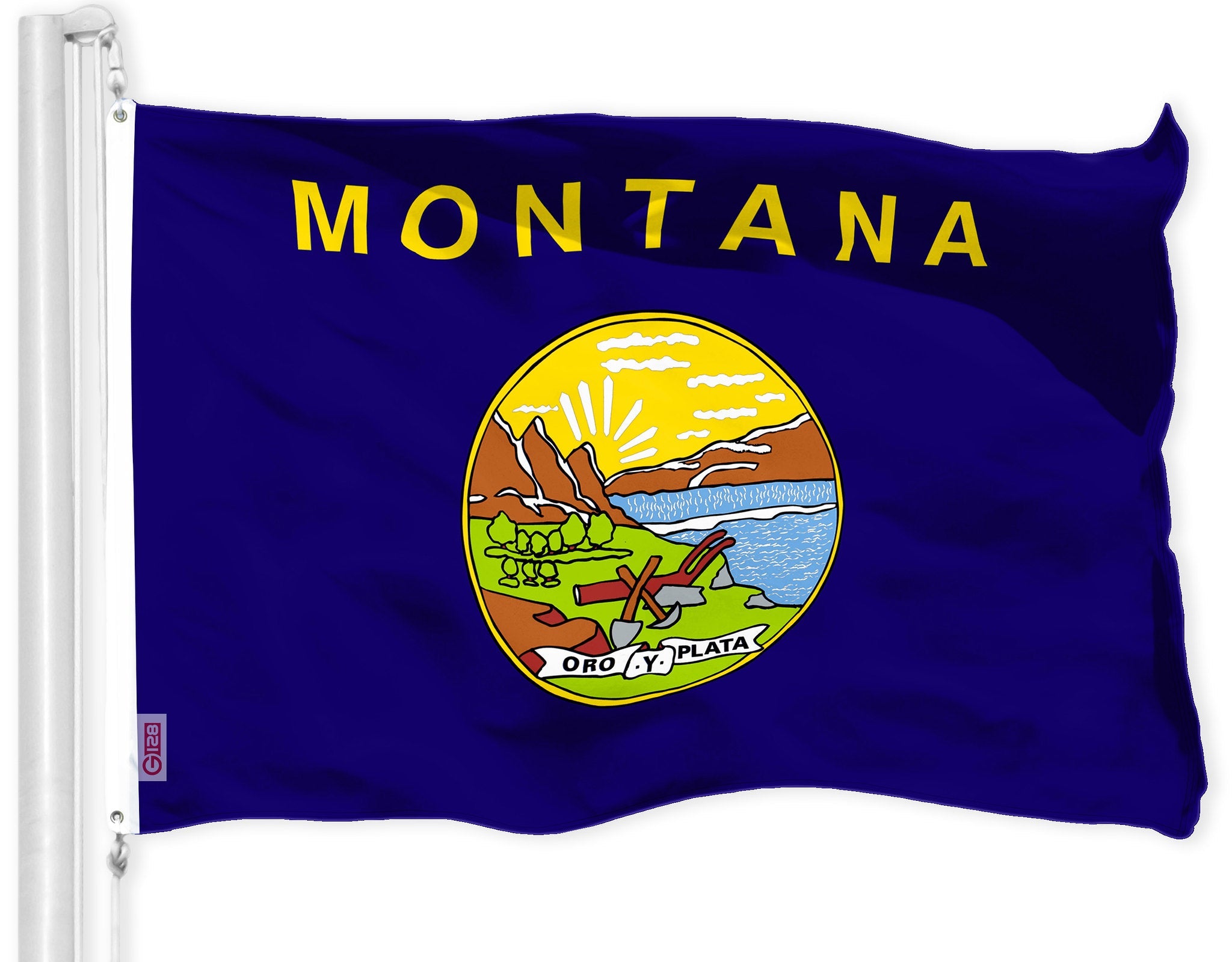 G128 Montana MT State Flag | 3x5 Ft | LiteWeave Pro Series Printed 150D Polyester | Indoor/Outdoor, Vibrant Colors, Brass Grommets, Thicker and More Durable Than 100D 75D Polyester