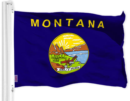 G128 Montana MT State Flag | 3x5 Ft | LiteWeave Pro Series Printed 150D Polyester | Indoor/Outdoor, Vibrant Colors, Brass Grommets, Thicker and More Durable Than 100D 75D Polyester