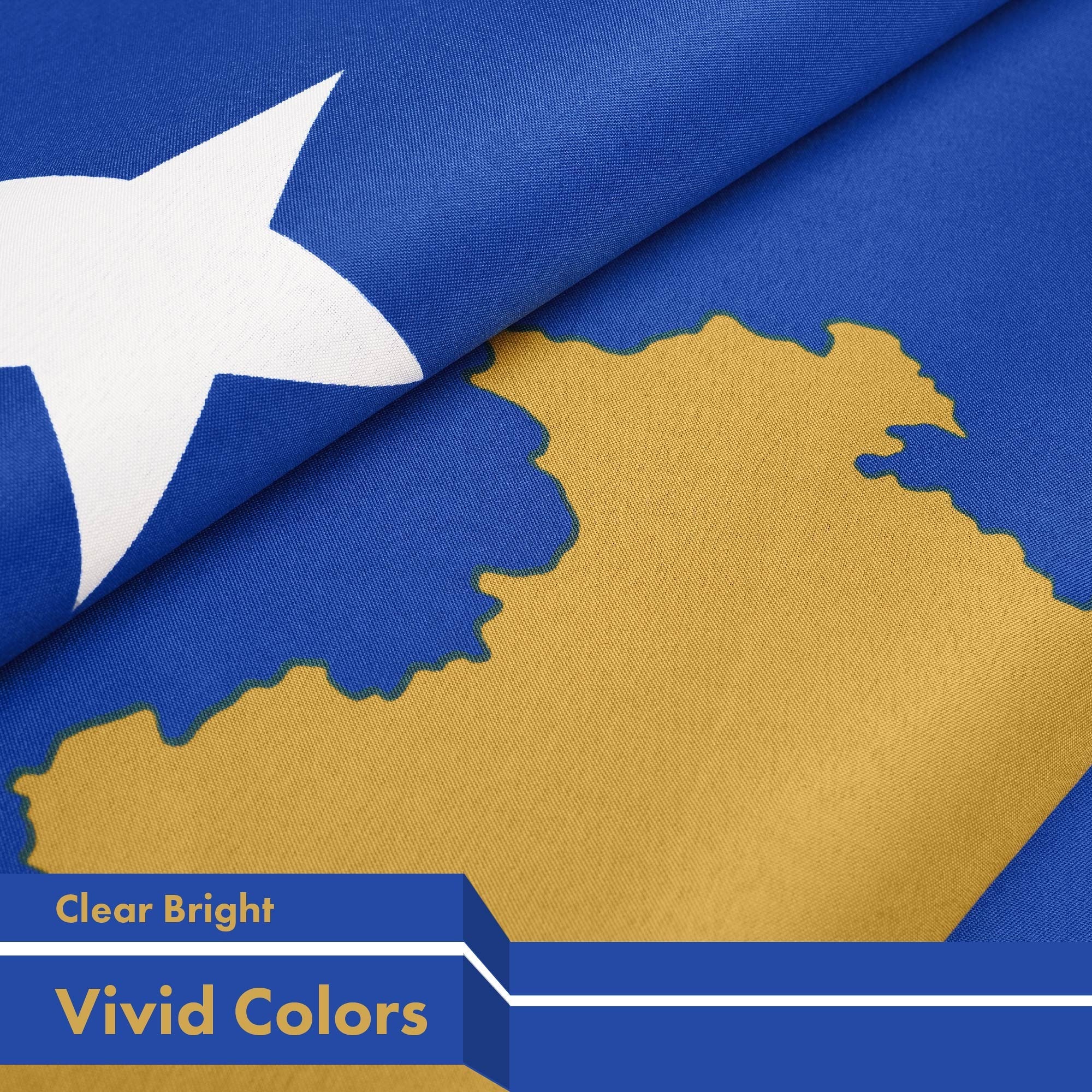 G128 Kosovo Kosovar Flag | 3x5 Ft | LiteWeave Pro Series Printed 150D Polyester | Country Flag, Indoor/Outdoor, Vibrant Colors, Brass Grommets, Thicker and More Durable Than 100D 75D Polyester