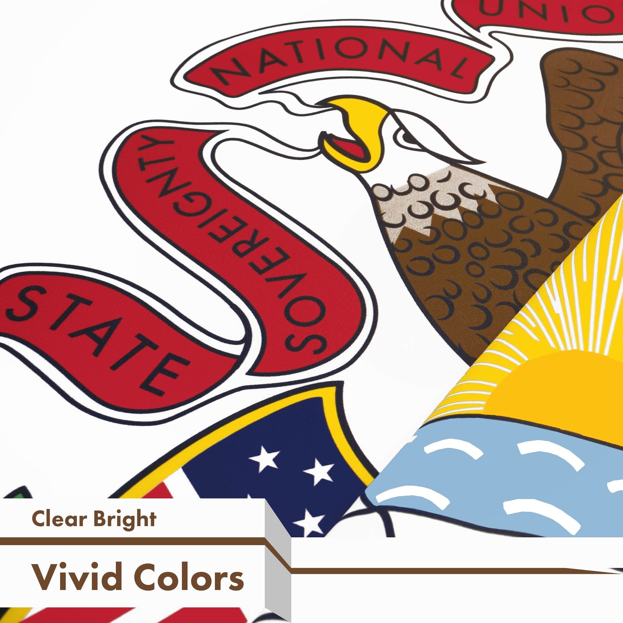 G128 Illinois IL State Flag | 3x5 Ft | LiteWeave Pro Series Printed 150D Polyester | Indoor/Outdoor, Vibrant Colors, Brass Grommets, Thicker and More Durable Than 100D 75D Polyester