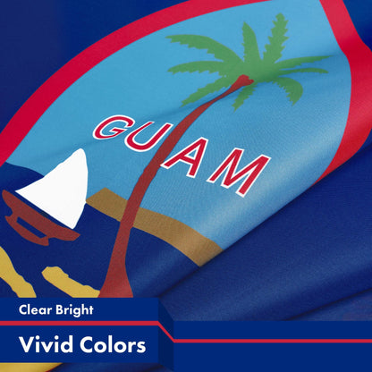 G128 Guam Guamanian Flag | 3x5 Ft | LiteWeave Pro Series Printed 300D Polyester | Indoor/Outdoor, Vibrant Colors, Brass Grommets, Thicker and More Durable Than 100D 75D Polyester