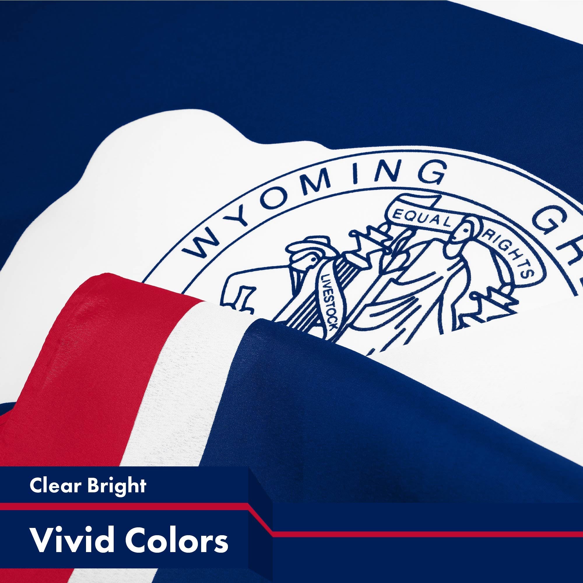 G128 Wyoming WY State Flag | 3x5 Ft | LiteWeave Pro Series Printed 150D Polyester | Indoor/Outdoor, Vibrant Colors, Brass Grommets, Thicker and More Durable Than 100D 75D Polyester