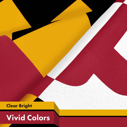 G128 Maryland MD State Flag | 3x5 Ft | LiteWeave Pro Series Printed 150D Polyester | Indoor/Outdoor, Vibrant Colors, Brass Grommets, Thicker and More Durable Than 100D 75D Polyester