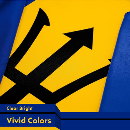 Barbados Barbadian Flag | 3x5 Ft | LiteWeave Pro Series Printed 150D Polyester | Country Flag, Indoor/Outdoor, Vibrant Colors, Brass Grommets, Thicker and More Durable Than 100D 75D Polyester