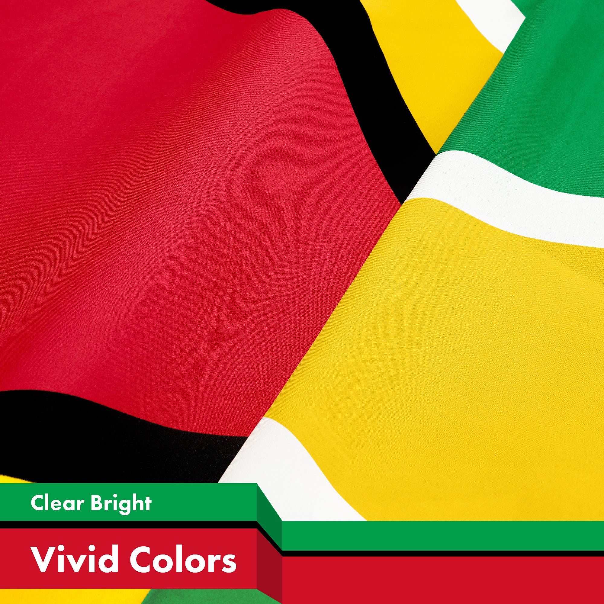 G128 Guyana Guyanese Flag | 3x5 Ft | LiteWeave Pro Series Printed 150D Polyester | Country Flag, Indoor/Outdoor, Vibrant Colors, Brass Grommets, Thicker and More Durable Than 100D 75D Polyester
