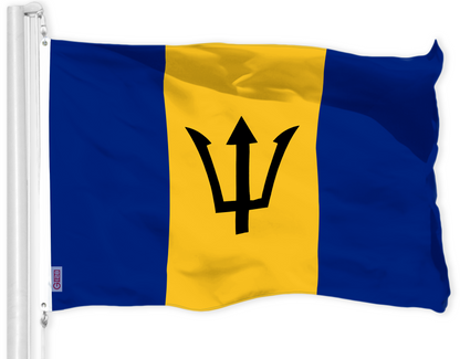 Barbados Barbadian Flag | 3x5 Ft | LiteWeave Pro Series Printed 150D Polyester | Country Flag, Indoor/Outdoor, Vibrant Colors, Brass Grommets, Thicker and More Durable Than 100D 75D Polyester