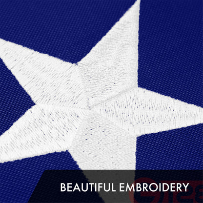 G128 Betsy Ross Flag | 5x8 Ft | ToughWeave Series Embroidered 300D Polyester | Historical Flag, Embroidered Design, Indoor/Outdoor, Brass Grommets