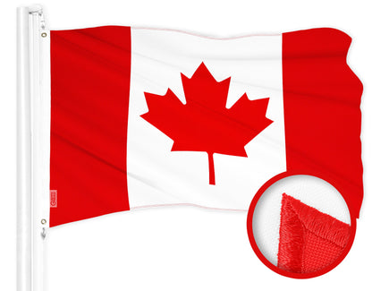 G128 Canada Canadian Flag | 4x6 Ft | ToughWeave Series Embroidered 210D Polyester | Country Flag, Embroidered Design, Indoor/Outdoor, Vibrant Colors, Brass Grommets, High Quality