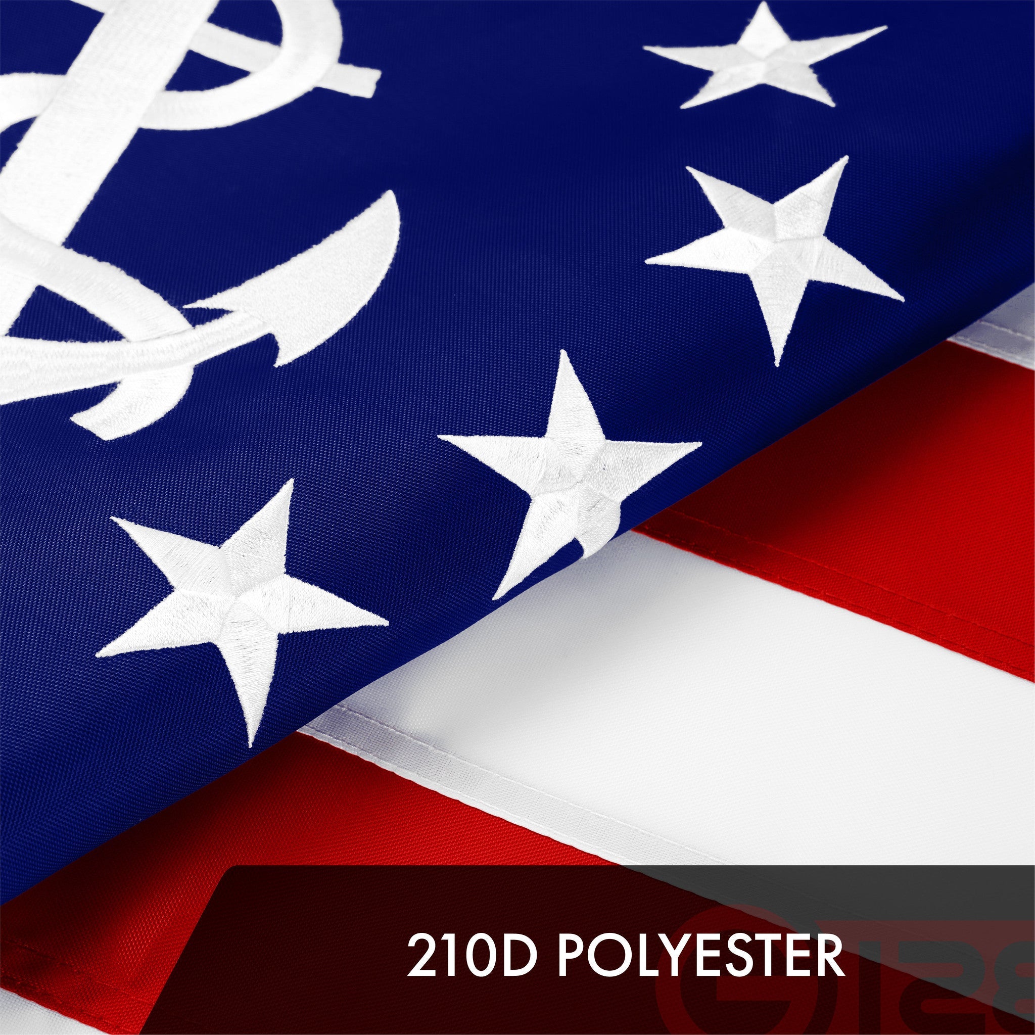 G128 American USA Yacht Ensign Flag | 2x3 Ft | ToughWeave Series Embroidered 300D Polyester | Nautical Flag, Embroidered Stars, Sewn Stripes, Indoor/Outdoor, Brass Grommets