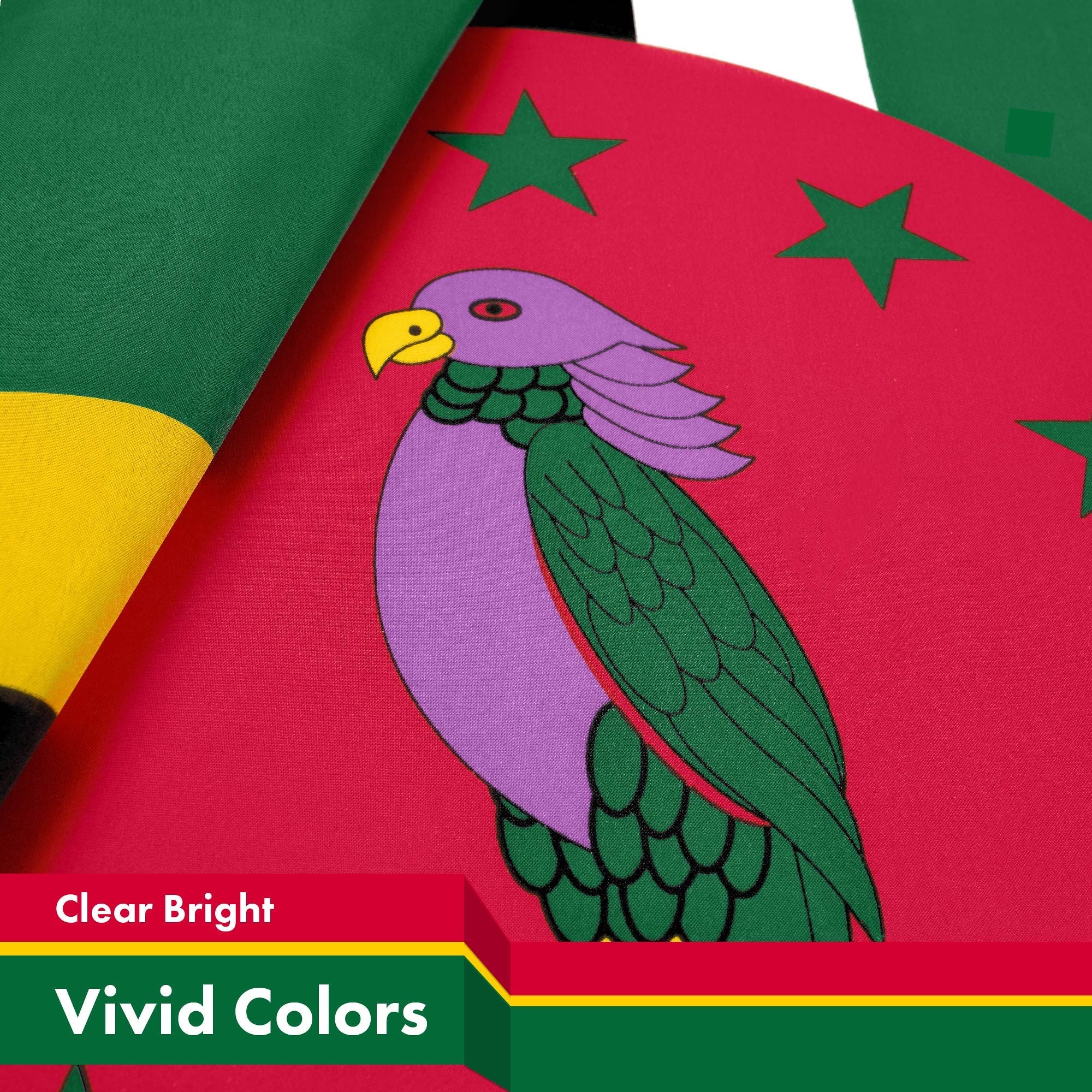 G128 Dominica Dominican Flag | 3x5 Ft | LiteWeave Pro Series Printed 150D Polyester | Country Flag, Indoor/Outdoor, Vibrant Colors, Brass Grommets, Thicker and More Durable Than 100D 75D Polyester