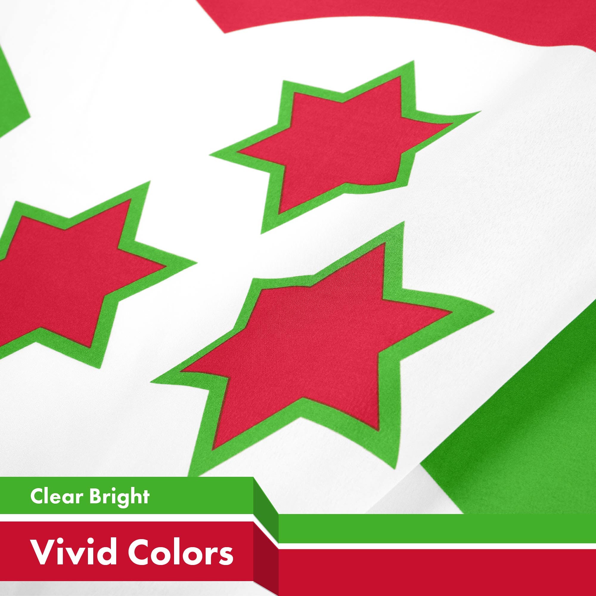G128 Burundi Umurundi Flag | 3x5 Ft | LiteWeave Pro Series Printed 150D Polyester | Country Flag, Indoor/Outdoor, Vibrant Colors, Brass Grommets, Thicker and More Durable Than 100D 75D Polyester
