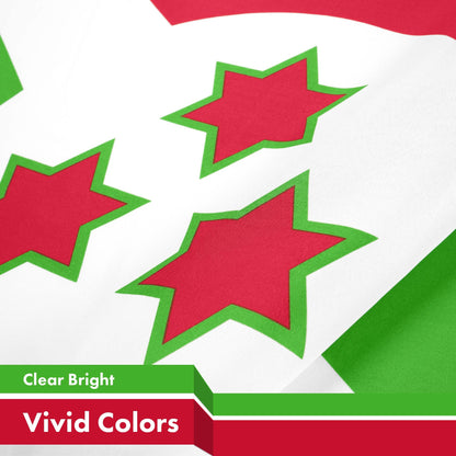 G128 Burundi Umurundi Flag | 3x5 Ft | LiteWeave Pro Series Printed 150D Polyester | Country Flag, Indoor/Outdoor, Vibrant Colors, Brass Grommets, Thicker and More Durable Than 100D 75D Polyester