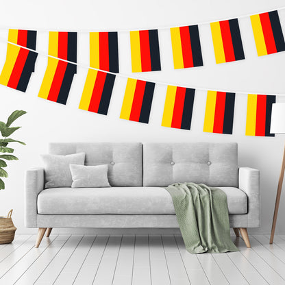 G128 Germany German Bunting Banner | Flag 8.2 x 5.5 Inch, Full String 33 Feet | Printed 150D Polyester, Decorations For Bar, School, Festival Events Celebration