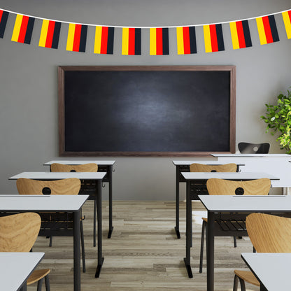 G128 Germany German Bunting Banner | Flag 8.2 x 5.5 Inch, Full String 33 Feet | Printed 150D Polyester, Decorations For Bar, School, Festival Events Celebration