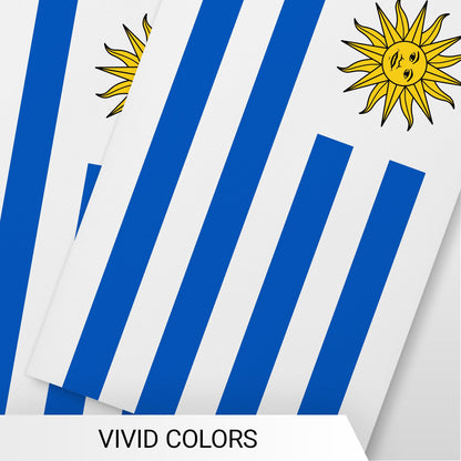 G128 Uruguay 	Uruguayan Bunting Banner | Flag 8.2 x 5.5 Inch, Full String 33 Feet | Printed 150D Polyester, Decorations For Bar, School, Festival Events Celebration
