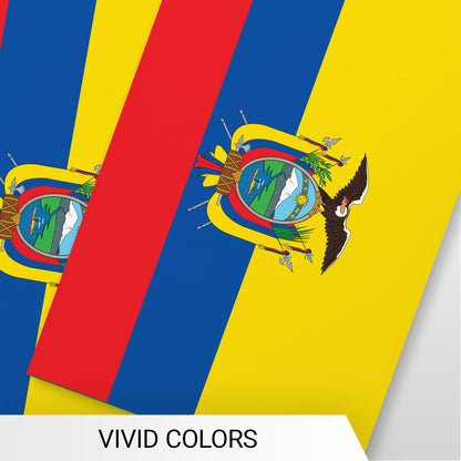 G128 Ecuador 	Ecuadorian Bunting Banner | Flag 8.2 x 5.5 Inch, Full String 33 Feet | Printed 150D Polyester, Decorations For Bar, School, Festival Events Celebration
