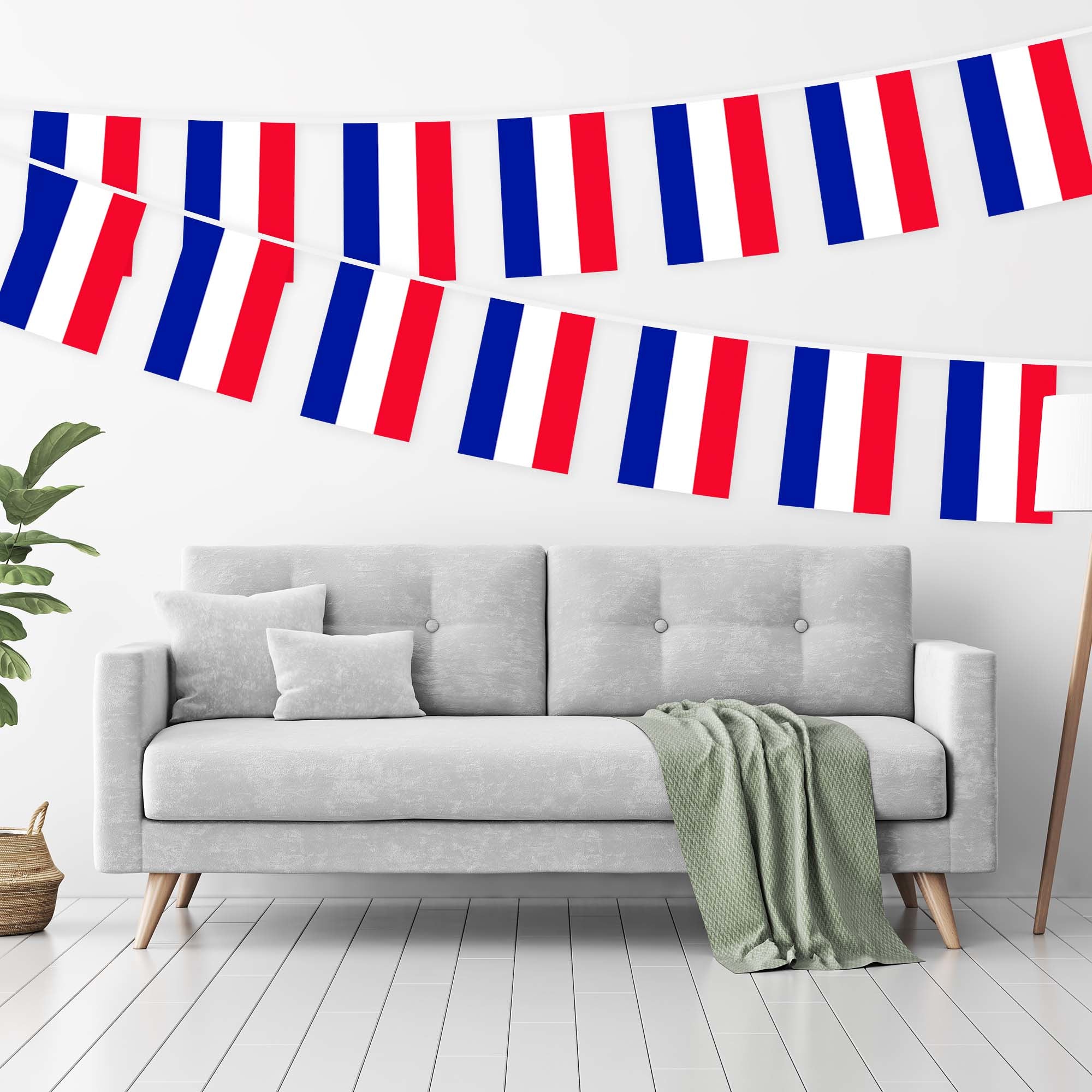 G128 Netherlands Dutch Bunting Banner | Flag 8.2 x 5.5 Inch, Full String 33 Feet | Printed 150D Polyester, Decorations For Bar, School, Festival Events Celebration