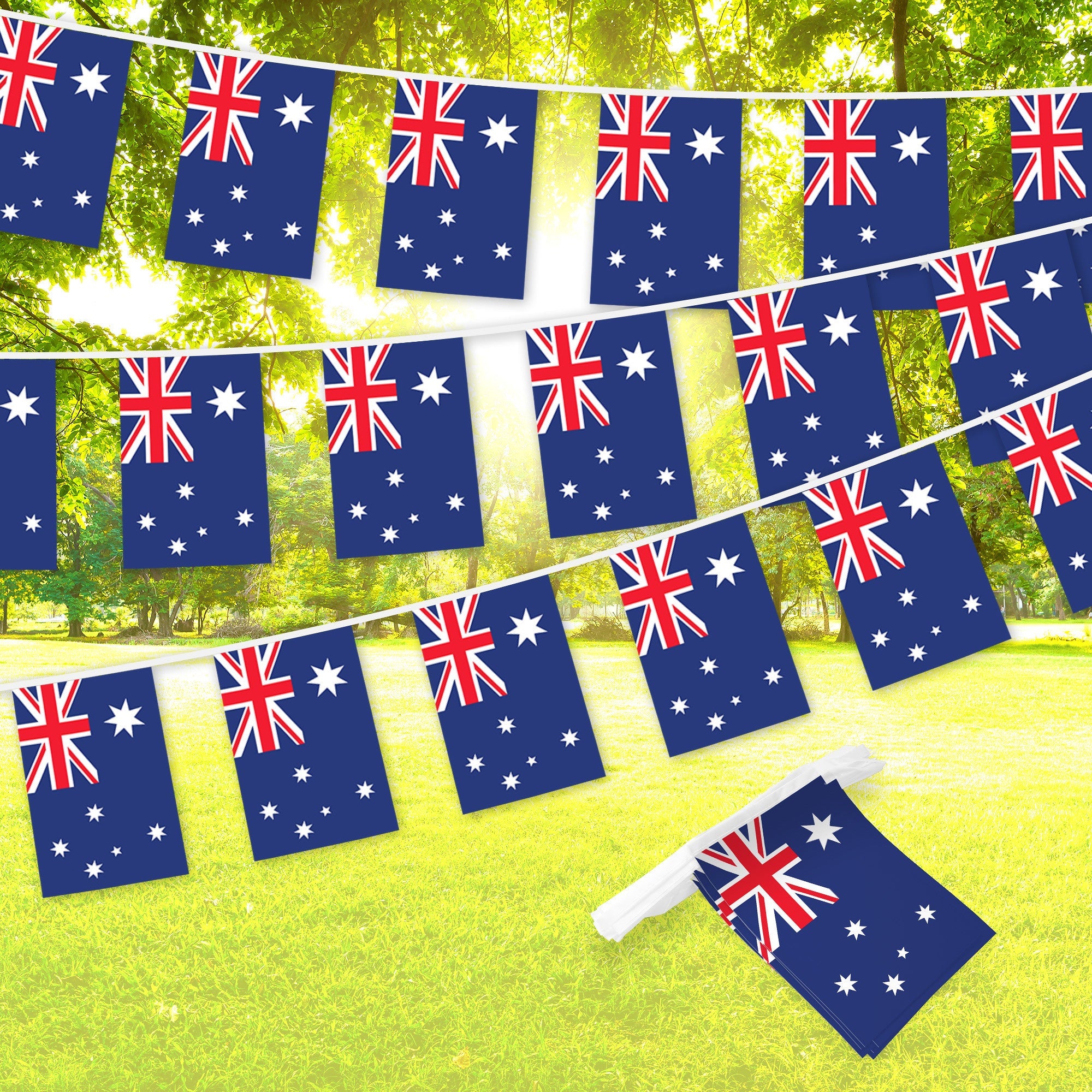Australia Australian Bunting Banner | Flag 8.2 x 5.5 Inch, Full String 33 Feet | Printed 150D Polyester, Decorations For Bar, School, Festival Events Celebration