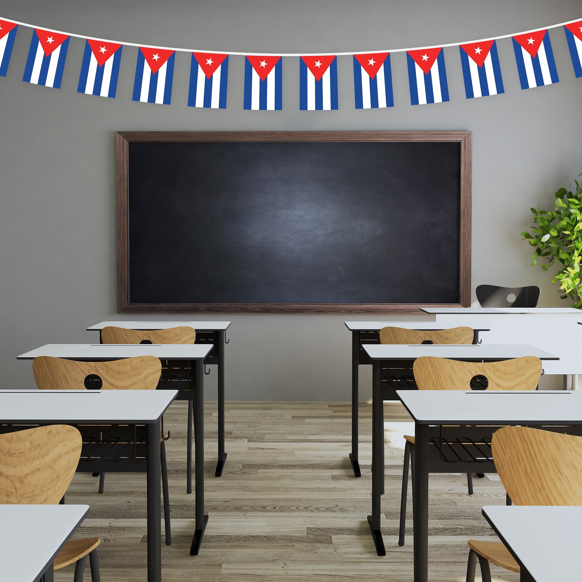 G128 Cuba Cuban Bunting Banner | Flag 8.2 x 5.5 Inch, Full String 33 Feet | Printed 150D Polyester, Decorations For Bar, School, Festival Events Celebration