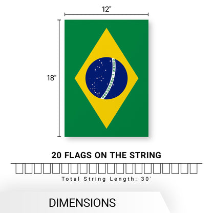 G128 Latin America 20 Countries  Bunting Banner | Flag 12 x 18 Inch, Full String 30 Feet | Printed 150D Polyester, Decorations For Bar, School, Festival Events Celebration