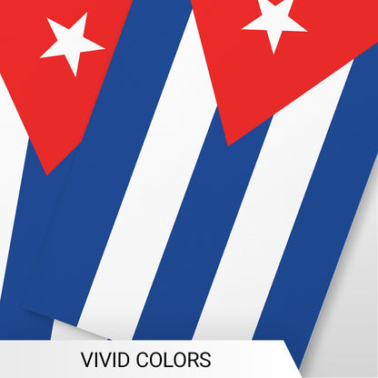 G128 Cuba Cuban Bunting Banner | Flag 8.2 x 5.5 Inch, Full String 33 Feet | Printed 150D Polyester, Decorations For Bar, School, Festival Events Celebration