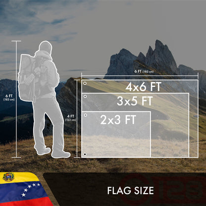 G128 Venezuela 7 Stars Venezuelan Flag | 3x5 Ft | Double ToughWeave Series Double Sided Embroidered 210D Poly | Country Flag, Embroidered Design, Indoor/Outdoor, Brass Grommets, Heavy Duty, 2-ply