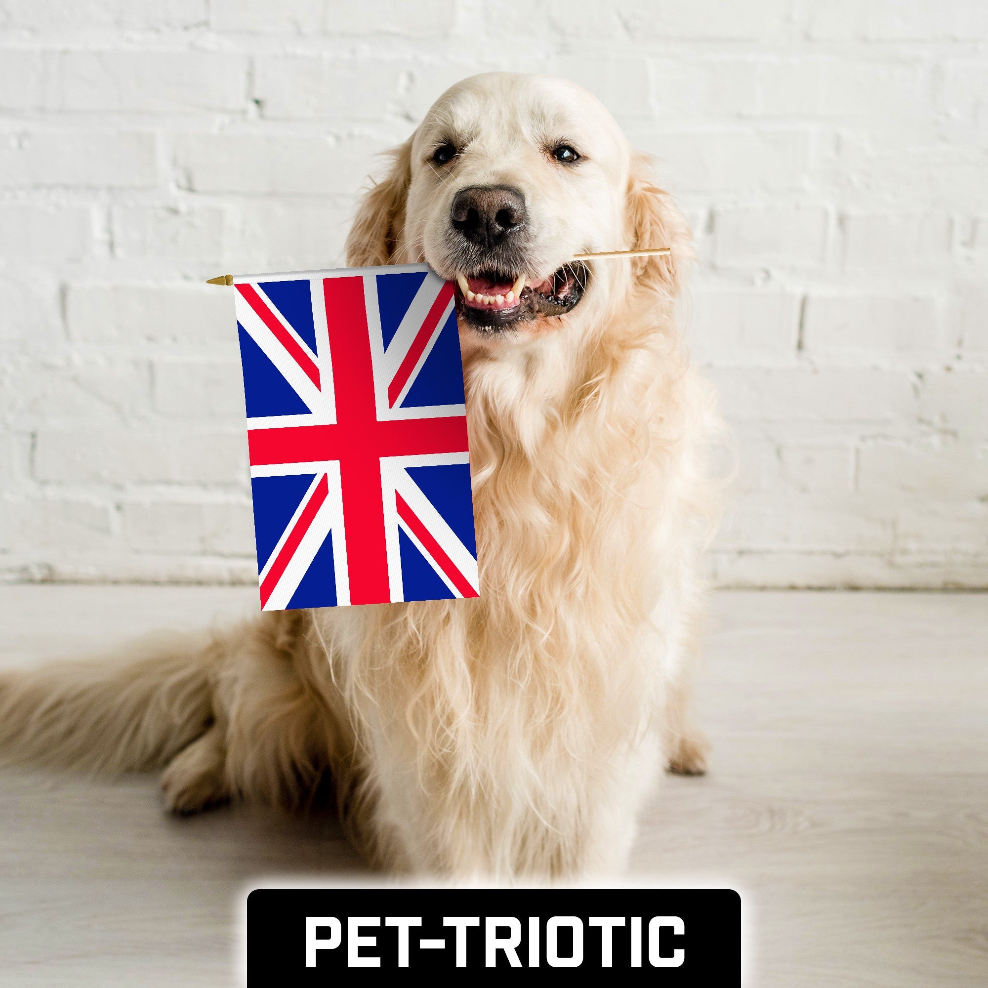 G128 24 Pack Handheld United Kingdom UK Stick Flags | 12x18 In | Printed 150D Polyester, Country Flag, Solid Wooden Stick, Spear Gold Tip