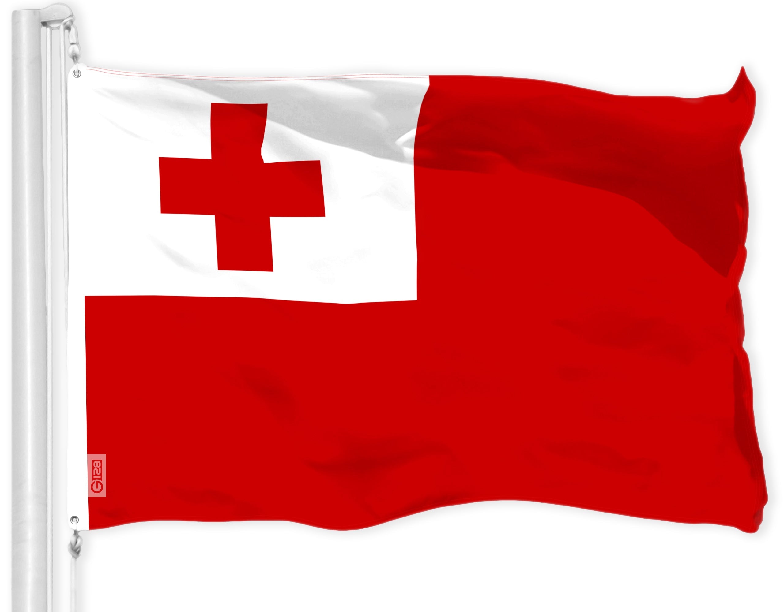 G128 Tonga Tongan Flag | 3x5 Ft | LiteWeave Pro Series Printed 150D Polyester | Country Flag, Indoor/Outdoor, Vibrant Colors, Brass Grommets, Thicker and More Durable Than 100D 75D Polyester