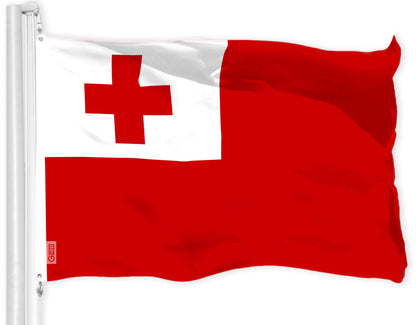 G128 Tonga Tongan Flag | 3x5 Ft | LiteWeave Pro Series Printed 150D Polyester | Country Flag, Indoor/Outdoor, Vibrant Colors, Brass Grommets, Thicker and More Durable Than 100D 75D Polyester