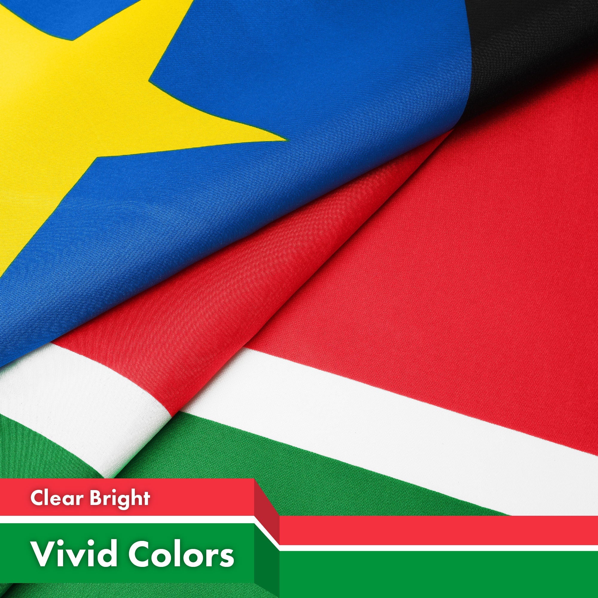 G128 South Sudan South Sudanese Flag | 3x5 Ft | LiteWeave Pro Series Printed 150D Polyester | Country Flag, Indoor/Outdoor, Vibrant Colors, Brass Grommets, Thicker and More Durable Than 100D 75D Poly