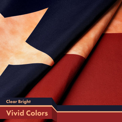 G128 Texas Tea-Stained Flag | 3x5 Ft | LiteWeave Pro Series PRINTED 300D Polyester | Indoor/Outdoor, Vibrant Colors, Brass Grommets