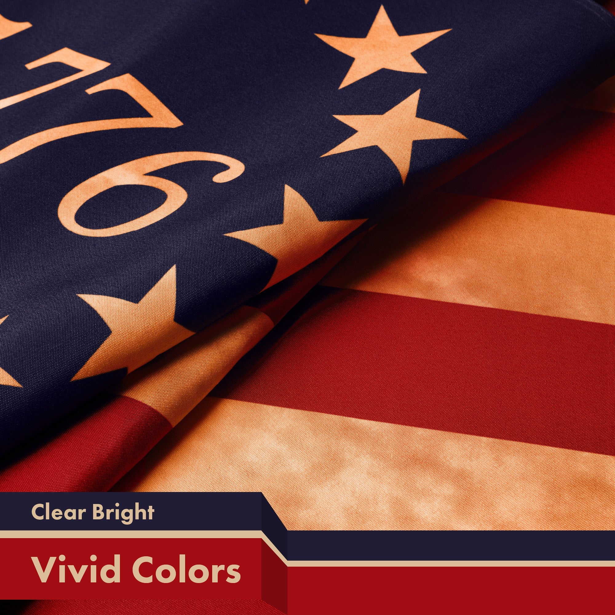 G128 Betsy Ross 1776 Tea-Stained Flag | 3x5 Ft | LiteWeave Pro Series PRINTED 300D Polyester | Historical Flag, Indoor/Outdoor, Vibrant Colors, Brass Grommets
