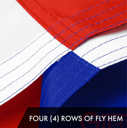 G128 Costa Rica Costa Rican Flag | 3x5 Ft | ToughWeave Series Embroidered 300D Polyester | Country Flag, Embroidered Design, Indoor/Outdoor, Brass Grommets