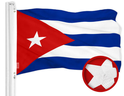 G128 Cuba Cuban Flag | 3x5 Ft | ToughWeave Series Embroidered 300D Polyester | Country Flag, Embroidered Design, Indoor/Outdoor, Brass Grommets