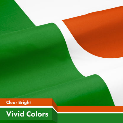 G128 Niger Nigerien Flag | 3x5 Ft | LiteWeave Pro Series Printed 150D Polyester | Country Flag, Indoor/Outdoor, Vibrant Colors, Brass Grommets, Thicker and More Durable Than 100D 75D Polyester
