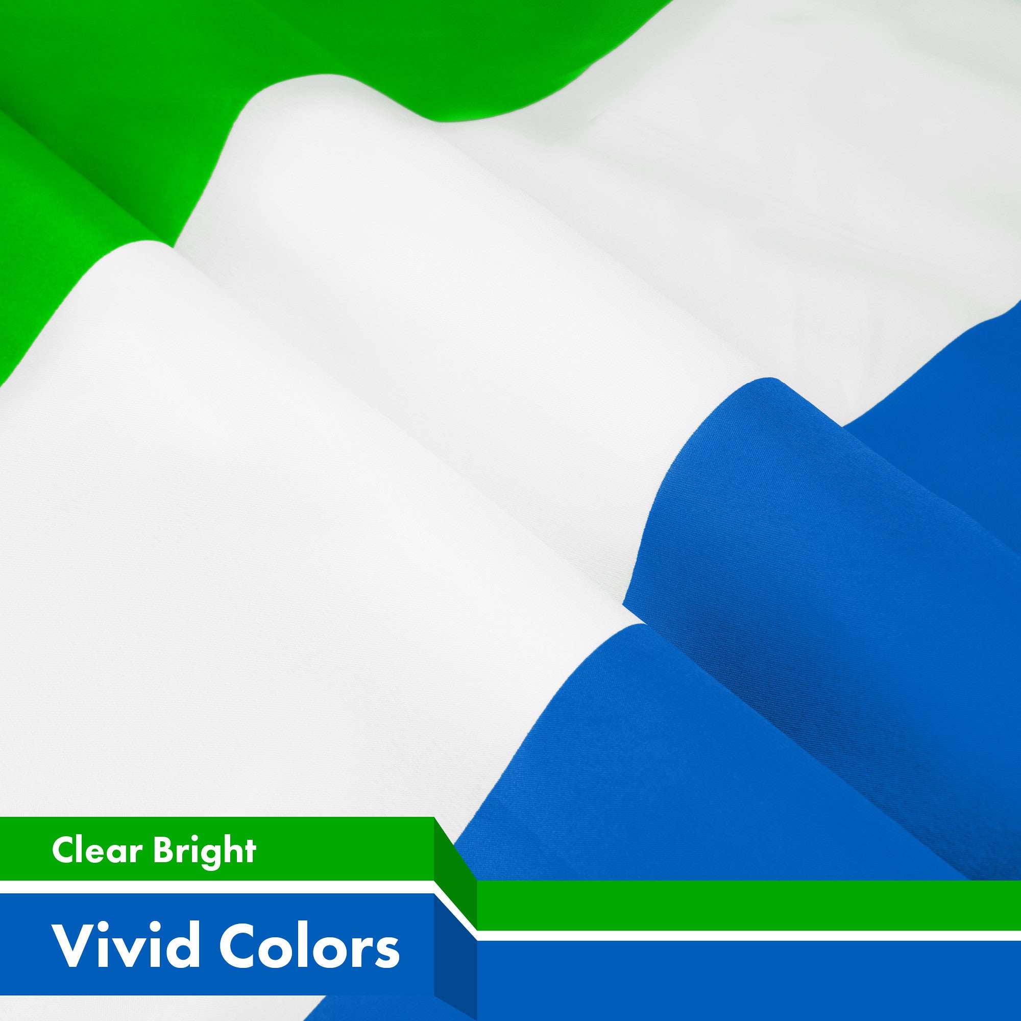 G128 Sierra Leone Sierra Leonean Flag | 3x5 Ft | LiteWeave Pro Series Printed 150D Polyester | Country Flag, Vibrant Colors, Brass Grommets, Thicker and More Durable Than 100D 75D Polyester