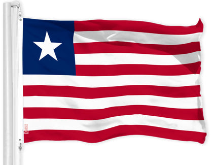 G128 Liberia Liberian Flag | 3x5 Ft | LiteWeave Pro Series Printed 150D Polyester | Country Flag, Indoor/Outdoor, Vibrant Colors, Brass Grommets, Thicker and More Durable Than 100D 75D Polyester