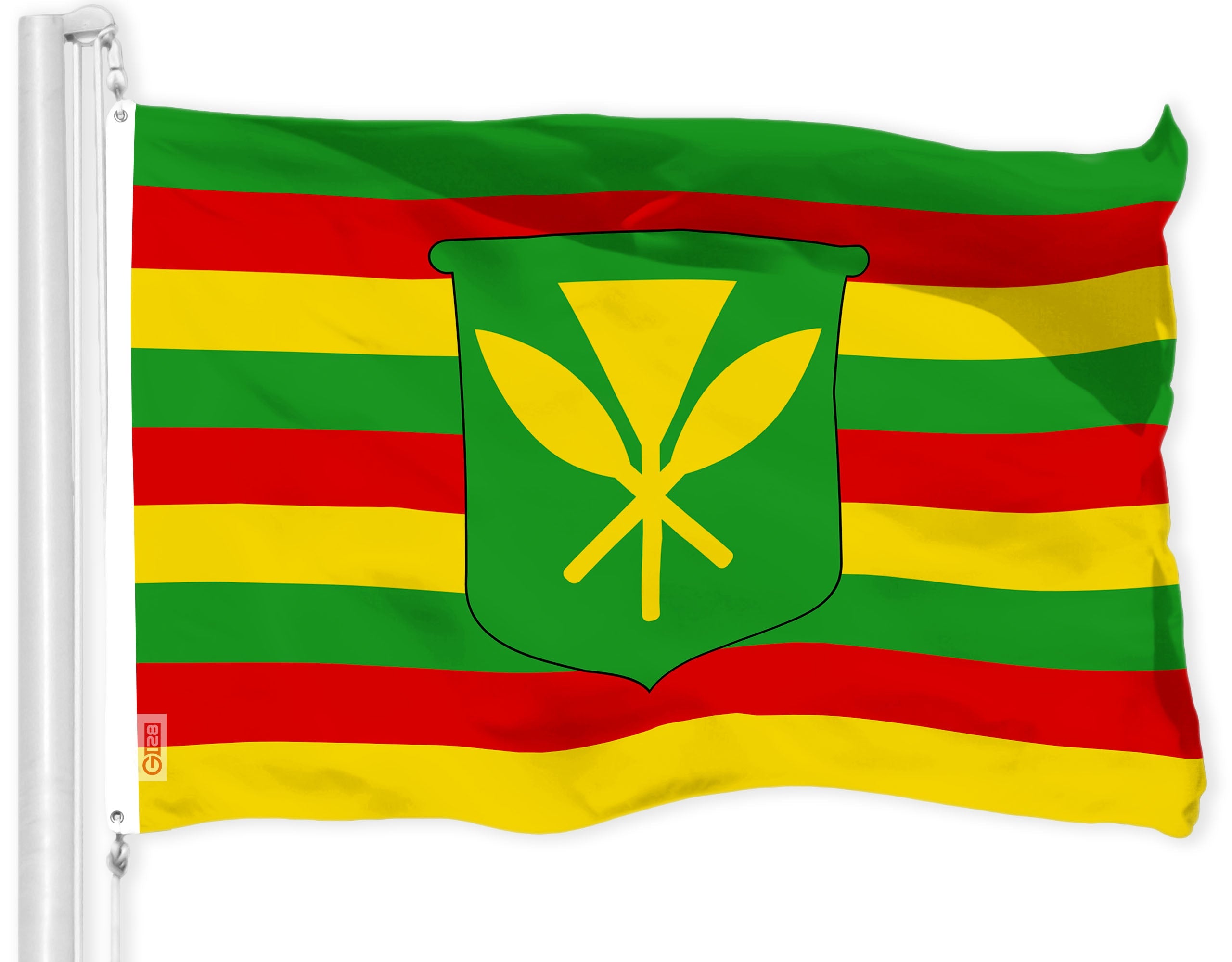 Hawaii Kanaka Maoli Flag | 3x5 Ft | LiteWeave Pro Series Printed 150D Polyester | Indoor/Outdoor, Vibrant Colors, Brass Grommets, Thicker and More Durable Than 100D 75D Polyester