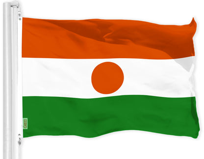 G128 Niger Nigerien Flag | 3x5 Ft | LiteWeave Pro Series Printed 150D Polyester | Country Flag, Indoor/Outdoor, Vibrant Colors, Brass Grommets, Thicker and More Durable Than 100D 75D Polyester